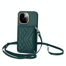 Per vivo Y200 Rhombic Texture Card Bag RFID Custodia per telefono con cordino lungo (verde)