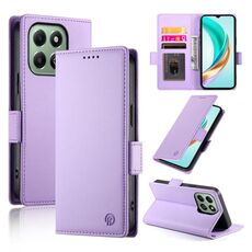 Custodia per telefono in pelle smerigliata magnetica con fibbia laterale per Honor X6b (viola)