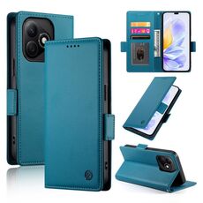 Custodia per telefono in pelle smerigliata magnetica con fibbia laterale per Honor X60i (blu)