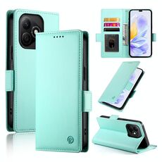 Custodia per telefono in pelle smerigliata magnetica con fibbia laterale per Honor X60i (verde menta)
