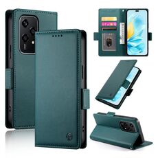 Custodia per telefono in pelle smerigliata magnetica con fibbia laterale globale per Honor 200 Lite (verde scuro)
