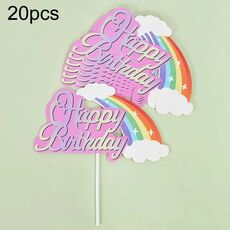 20 pezzi di decorazioni per torte di compleanno, decorazioni per torte, decorazioni per dessert, stile: arcobaleno 1