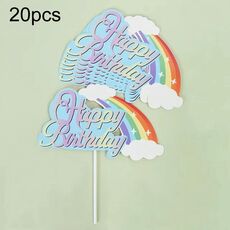 20 pezzi di decorazioni per torte di compleanno, decorazioni per torte, decorazioni per dessert, stile: arcobaleno 2
