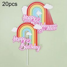 20 pezzi di decorazioni per torte di compleanno, decorazioni per torte, decorazioni per dessert, stile: arcobaleno 4