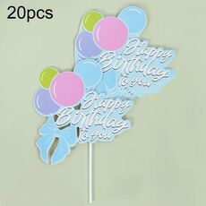 20 pezzi di decorazioni per torte di compleanno, decorazioni per torte, decorazioni per dessert, stile: palloncino 1