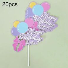 20 pezzi di decorazioni per torte di compleanno, decorazioni per torte, decorazioni per dessert, stile: palloncino 2