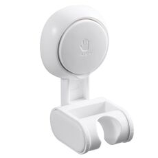 Supporto universale per soffione doccia senza chiodi con ventosa per uso domestico (bianco)