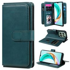 Per Honor X6b Portafoglio multifunzione 10 slot per carte Custodia in pelle per telefono (verde scuro)