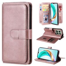 Per Honor X6b Portafoglio multifunzione 10 slot per carte Custodia in pelle per telefono (oro rosa)