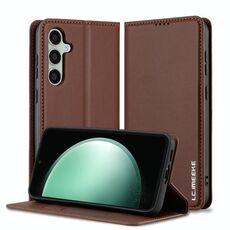 Per Samsung Galaxy S23 5G LC.IMEEKE L1 Series Custodia per telefono in PU con texture fine e smerigliata (marrone)
