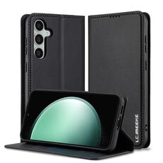 Per Samsung Galaxy S24+ 5G LC.IMEEKE L1 Series Custodia per telefono in PU con texture fine e smerigliata (nero)