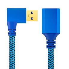 Cavo di prolunga USB 3.0 femmina a USB 3.0 maschio a gomito laterale per disco USB, mouse/tastiera/stampante, lunghezza: 1 m (gomito destro)