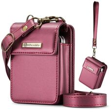 Per Samsung Z Flip Series CaseMe Me50 Mini Lanyard Borsa universale (rosso vino)