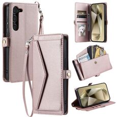 Per Samsung Galaxy S23 5G Portafoglio Multi-Slot per Carta Custodia per Telefono in Pelle (Oro Rosa)