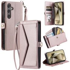 Per Samsung Galaxy S24 FE 5G Portafoglio Multi-Slot per Scheda Custodia in Pelle per Telefono (Oro Rosa)