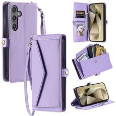 Per Samsung Galaxy S24 FE 5G Portafoglio Multi-Slot per Scheda Custodia in Pelle per Telefono (Viola)