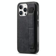 Per iPhone 16 Pro Max Retro Wristband Holder Custodia per telefono posteriore in pelle (nero)
