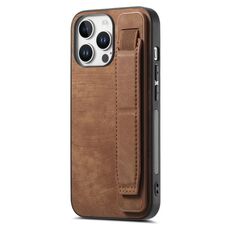 Per iPhone 16 Pro Max Retro Wristband Holder Custodia per telefono posteriore in pelle (marrone)