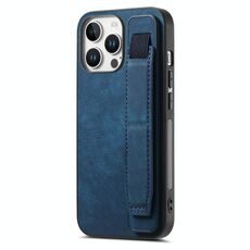 Per iPhone 16 Pro Max Retro Wristband Holder Custodia per telefono posteriore in pelle (blu)
