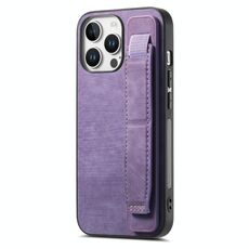 Per iPhone 16 Pro Max Retro Wristband Holder Custodia per telefono posteriore in pelle (viola)