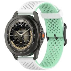 Per Xiaomi Watch S4 Sport Liquid Two Color Silicone Watch Band (Bianco Verde Acqua)