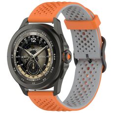 Per Xiaomi Watch S4 Sport Liquid Two Color Silicone Watch Band (Arancione Grigio)