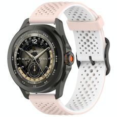 Per Xiaomi Watch S4 Sport Liquid Two Color Silicone Watch Band (Rosa Bianco)
