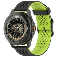 Per Xiaomi Watch S4 Sport Liquid Two Color Silicone Watch Band (Nero Lime)