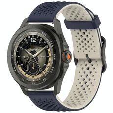Per Xiaomi Watch S4 Sport Liquid Two Color Silicone Watch Band (Midnight Blue Starlight)