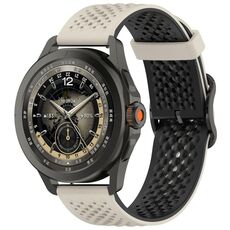 Per Xiaomi Watch S4 Sport Liquid Two Color Silicone Watch Band (Starlight Black)