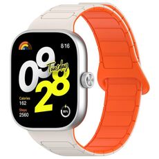 Per Redmi Watch 4 Reverse Buckle Cinturino in silicone magnetico (arancione chiaro)