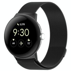 Per Google Pixel Watch 3 45mm Milanese Metal Magnetic Watch Band (Nero)