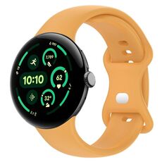 Per Google Pixel Watch 3 41mm cinturino in silicone con fibbia a farfalla tinta unita, taglia: L (giallo)