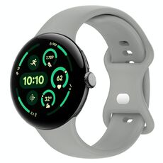 Per Google Pixel Watch 3 41mm Cinturino in silicone con fibbia a farfalla tinta unita, taglia: L (grigio scuro)
