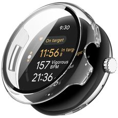 Per Google Pixel Watch 3 41mm PC + Pellicola temperata Custodia protettiva per orologio integrata (trasparente)