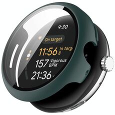 Per Google Pixel Watch 3 41mm PC + Pellicola temperata Custodia protettiva per orologio integrata (verde)