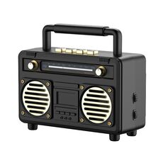 BT21 Retro USB Flash Drive FM Radio Altoparlante Bluetooth wireless, Colore: Nero