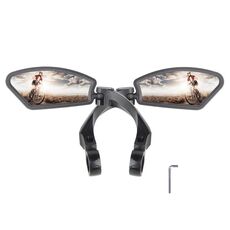 Specchio per bicicletta in acciaio inox, pieghevole, girevole, retrovisore, modello: 037, 1 paio