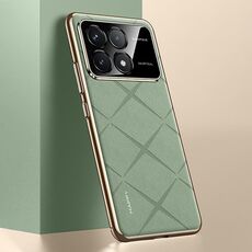 Per Redmi K70 / K70 Pro Custodia per telefono in pelle liscia per PC (verde)