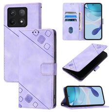 Per Xiaomi 14T Custodia in pelle goffrata effetto pelle (viola chiaro)