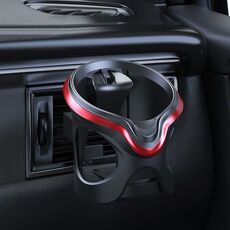 Portabicchieri per auto, presa d'aria per condizionatore, portaoggetti multifunzionale, colore: nero rosso ordinario
