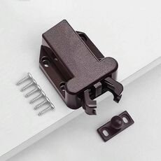 Chiusura automatica per porte di armadietti con meccanismo a pressione rimbalzante, chiusura nascosta per porte di armadietti e cassetti (marrone)