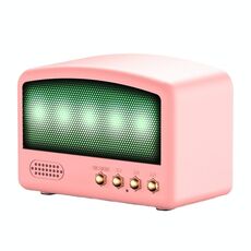 BT11-D Mini Card USB Flash Drive FM Radio Retro Wireless Bluetooth Speaker, Colore: Rosa