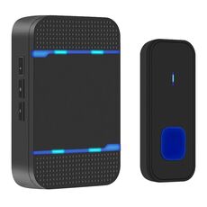 N15K-1T1-B 110dB Wireless IP55 Impermeabile Basso Consumo WiFi Ricevitore Campanello con Luce Notturna, 53 Opzioni Musicali, Distanza Ricevitore: 300m (Nero)
