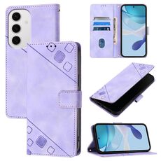 Per Samsung Galaxy S24 FE 5G Custodia in pelle goffrata effetto pelle (viola chiaro)