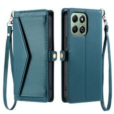 Per Honor X6b / X6a Portafoglio Multi-Slot per Scheda Custodia in Pelle per Telefono con Laccetto (Verde)