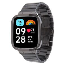 Per Redmi Watch 3 Lite Frame Integrated One-bead cinturino in acciaio inossidabile (nero)
