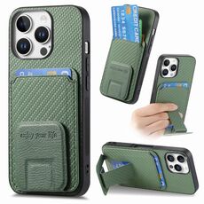 Per iPhone 16 Pro Custodia per telefono pieghevole con supporto in fibra di carbonio (verde)