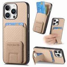 Per iPhone 16 Pro Max Custodia per telefono pieghevole con supporto in fibra di carbonio (cachi)