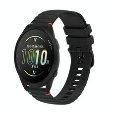 Per Garmin Forerunner 165 Wavy Dots Stitched 20mm cinturino in silicone (nero)